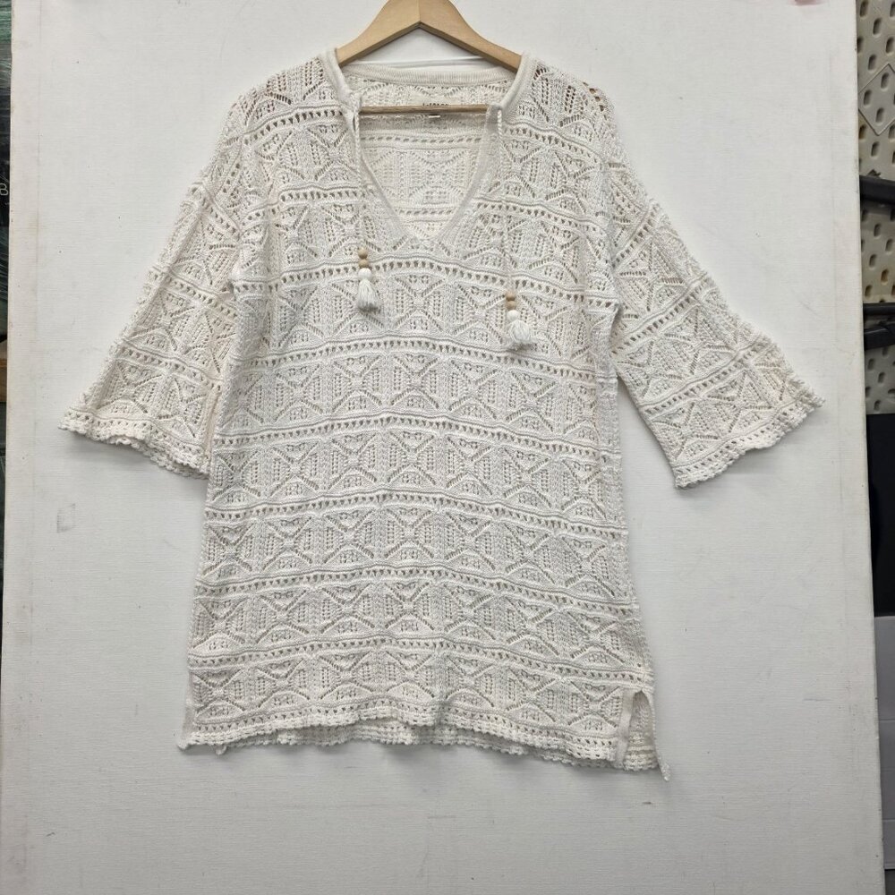 L*Space White Long Sleeve Swim Cover-up Sweater Dress Size XS/S - Picture 11 of 11